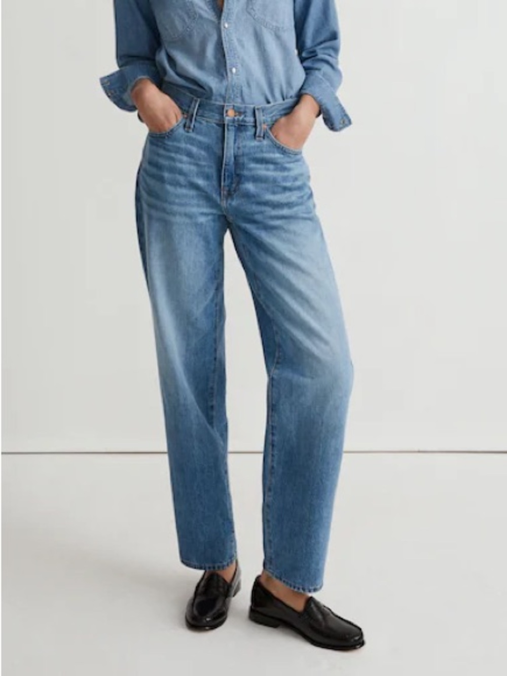👖 Madewell‎ The Slouchy Boy Jeans Light Wash Denim Size 31